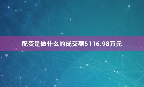 配资是做什么的成交额5116.98万元