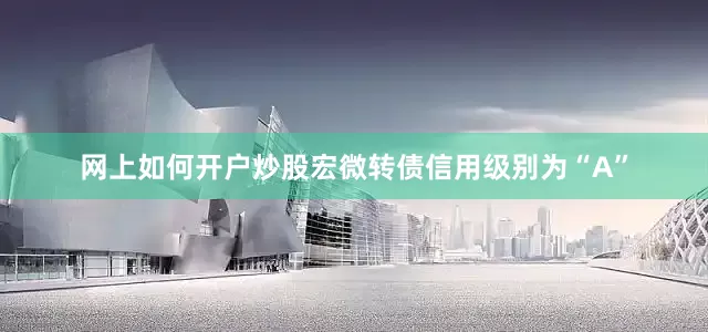 网上如何开户炒股宏微转债信用级别为“A”